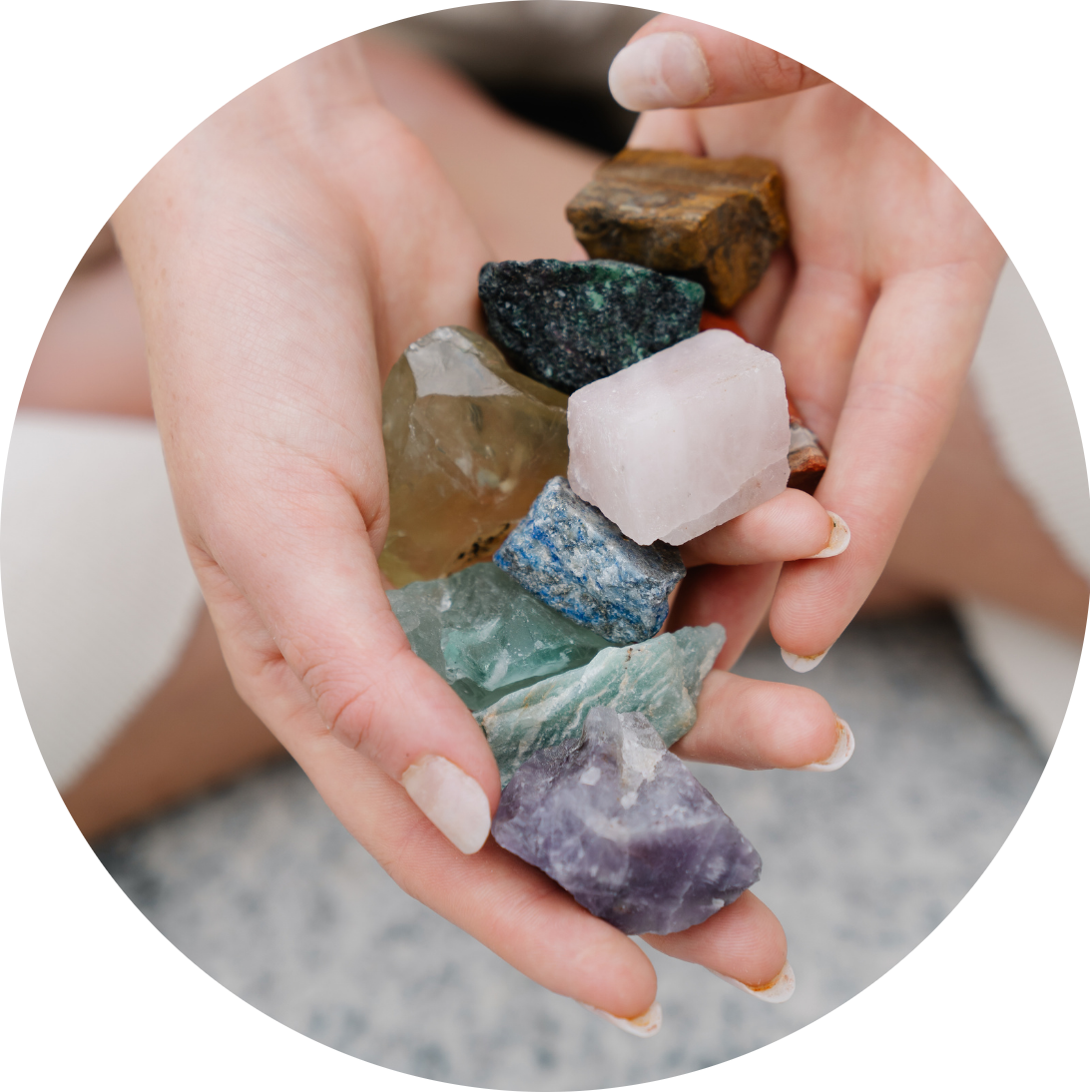 Crystal healing session in Exeter using gemstones for energy balance