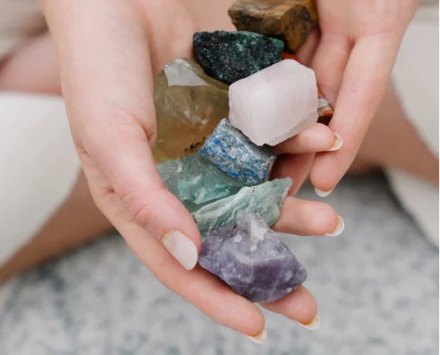 Crystal healing session in Exeter using gemstones for energy balance